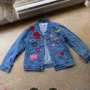 Oversized Jean Jacket with Patches